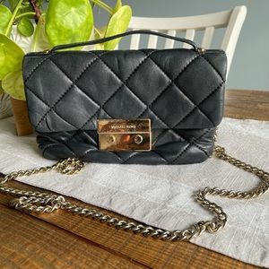 Michael Kors Black Leather Quilted Purse